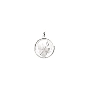 Pendentif Argent 925 rhodié Ø 17mm, Vierge