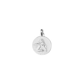 Pendentif Argent 925 rhodié Ø 18mm, Ange gardien