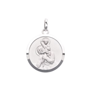 Anhänger 925 Silber rhodiniert Ø 20mm, Christophorus