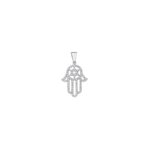 Anhänger Fatimas-Hand 750/18 K Weissgold mit Diamanten 0.45 ct H/si