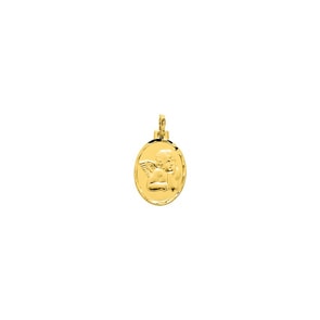 Anhänger oval 375/9 K Gelbgold Schutzengel