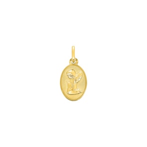 Anhänger oval 750/18 K Gelbgold Schutzengel