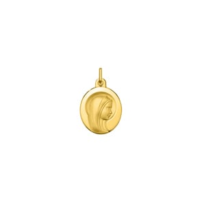 Pendentif ronde or jaune 375/9 ct Vierge marie