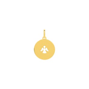 Anhänger rund 375/9 K Gelbgold Schutzengel