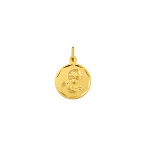 Anhänger rund 375/9 K Gelbgold Schutzengel Ø 15mm