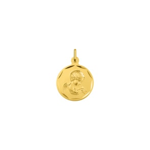 Anhänger rund 375/9 K Gelbgold Schutzengel Ø 17mm