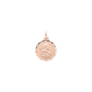 Pendant round 375/9 K Rose Gold Guardian Angel Ø 15mm