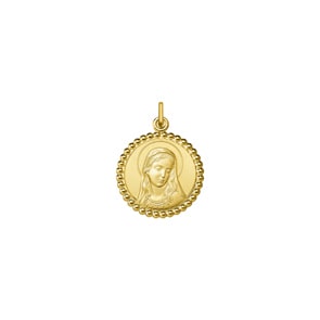 Pendentif ronde or jaune 750/18 ct Vierge marie