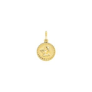 Anhänger rund 750/18 K Gelbgold Schutzengel Ø 12mm