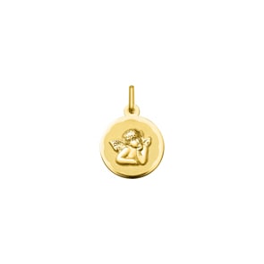 Anhänger rund 750/18 K Gelbgold Schutzengel Ø 13mm