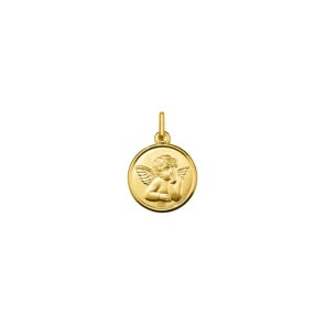 Anhänger rund 750/18 K Gelbgold Schutzengel Ø 14mm