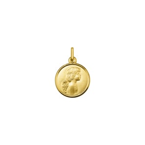 Anhänger rund 750/18 K Gelbgold Schutzengel Ø 14mm