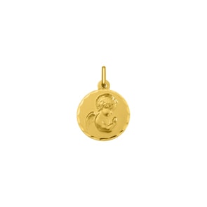 Anhänger rund 750/18 K Gelbgold Schutzengel Ø 14mm