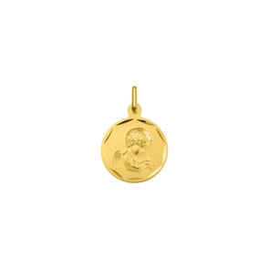 Anhänger rund 750/18 K Gelbgold Schutzengel Ø 15mm