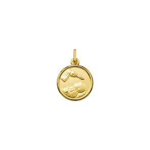 Anhänger rund 750/18 K Gelbgold Taufe Ø 14mm