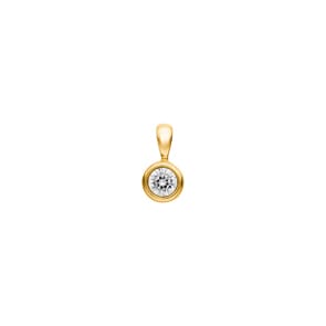 Anhänger Solitär 750/18 K Gelbgold mit Zirkonia Ø 6mm