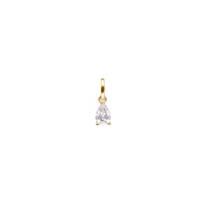 Pendentif solitaire or jaune 750/18 ct avec zircone poire 5.5mm