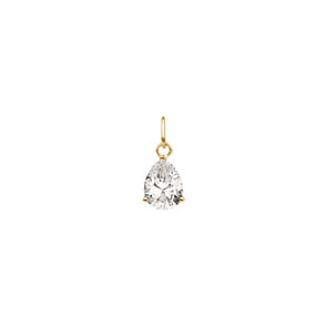 Anhänger Solitär 750/18 K Gelbgold mit Zirkonia Tropfen 7mm
