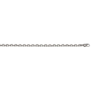 Cable Chain Solid 750/18 K White Gold 5.0mm