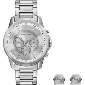 Armani Exchange Banks Chronographe Argenté Set