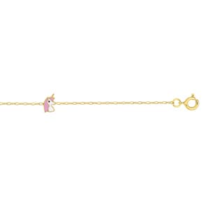 Armband 375/9 K Gelbgold Einhorn lackiert