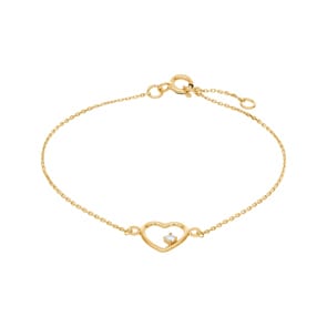 Armband 375/9 K Gelbgold Herz mit Zirkonia