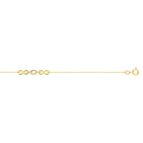 Armband 375/9 K Gelbgold Infinity mit Zirkonia