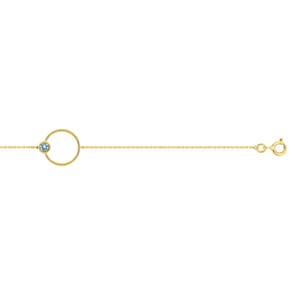 Armband 375/9 K Gelbgold mit Blautopas