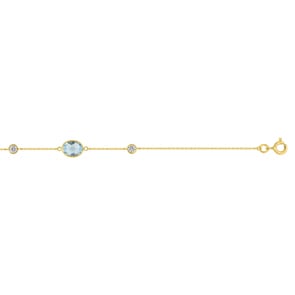 Armband 375/9 K Gelbgold mit Blautopas & Zirkonia