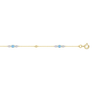 Armband 375/9 K Gelbgold mit Blautopasen & Zirkonia