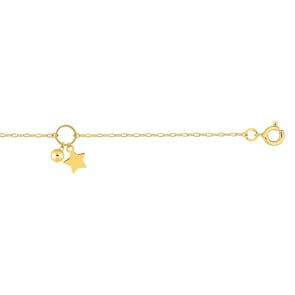 Armband 375/9 K Gelbgold mit Stern & Kugel Charms