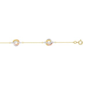 Armband 375/9 K Tricolor mit Zirkonia