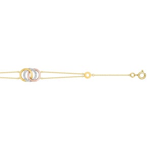 Armband 375/9 K Tricolor mit Zirkonia