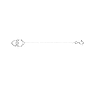 Armband 375/9 K Weissgold mit verschlungenen Kreisen & Zirkonia