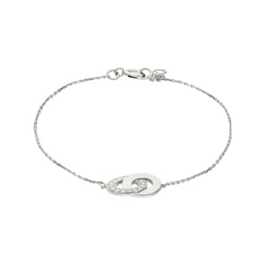Armband 375/9 K Weissgold mit verschlungenen Kreisen & Zirkonia