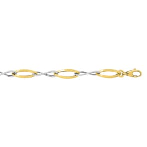 Bracelet or bicolore 750/18 ct 18cm
