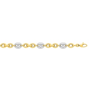 Bracelet or bicolore 750/18 ct 18cm