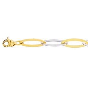 Bracelet or bicolore 750/18 ct 18cm