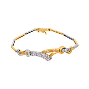 Armband 750/18 K Gelb-/ Weissgold mit Zirkonia