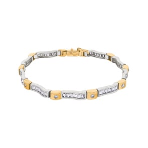 Armband 750/18 K Gelb-/ Weissgold mit Zirkonia