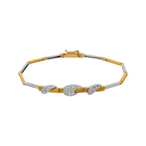 Armband 750/18 K Gelb-/ Weissgold mit Zirkonia