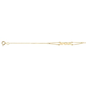 Bracelet or jaune 750/18 ct 18cm, Amour
