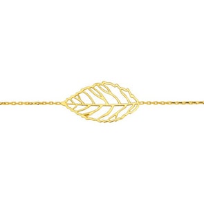 Bracelet or jaune 750/18 ct 18cm, Feuille