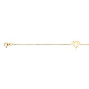 Bracelet or jaune 750/18 ct 18cm, Diamant