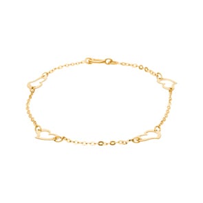 Armband 750/18 K Gelbgold 18cm, Herzen