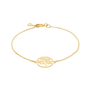 Armband 750/18 K Gelbgold 18cm, Lebensbaum