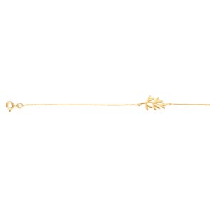 Armband 750/18 K Gelbgold 18cm, Lorbeerzweig