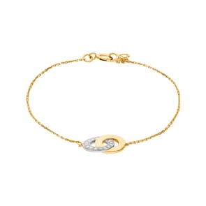 Armband 750/18 K Gelbgold bicolor mit Zirkonia