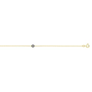 Armband 750/18 K Gelbgold Blume mit Saphiren & Diamant 0.01 ct
