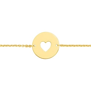 Armband 750/18 K Gelbgold, Herz